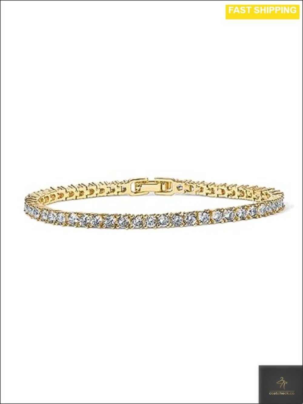 14K Gold Plated 3mm Cubic Zirconia Tennis Bracelet